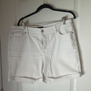 Talbots White Girlfriend Style Jean Shorts Classic Denim Style